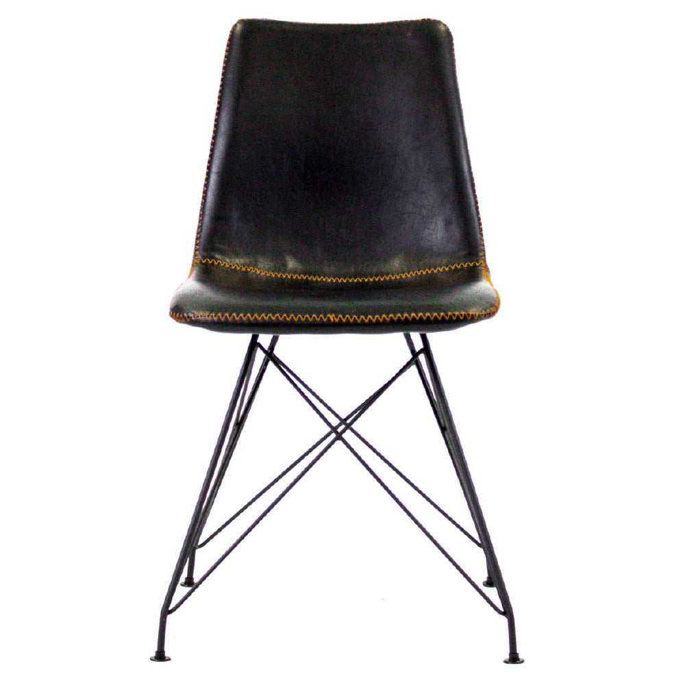 Dining Chair Jude FavoFurn Black LxBxH 64x61x52 Artificial leather Nnb