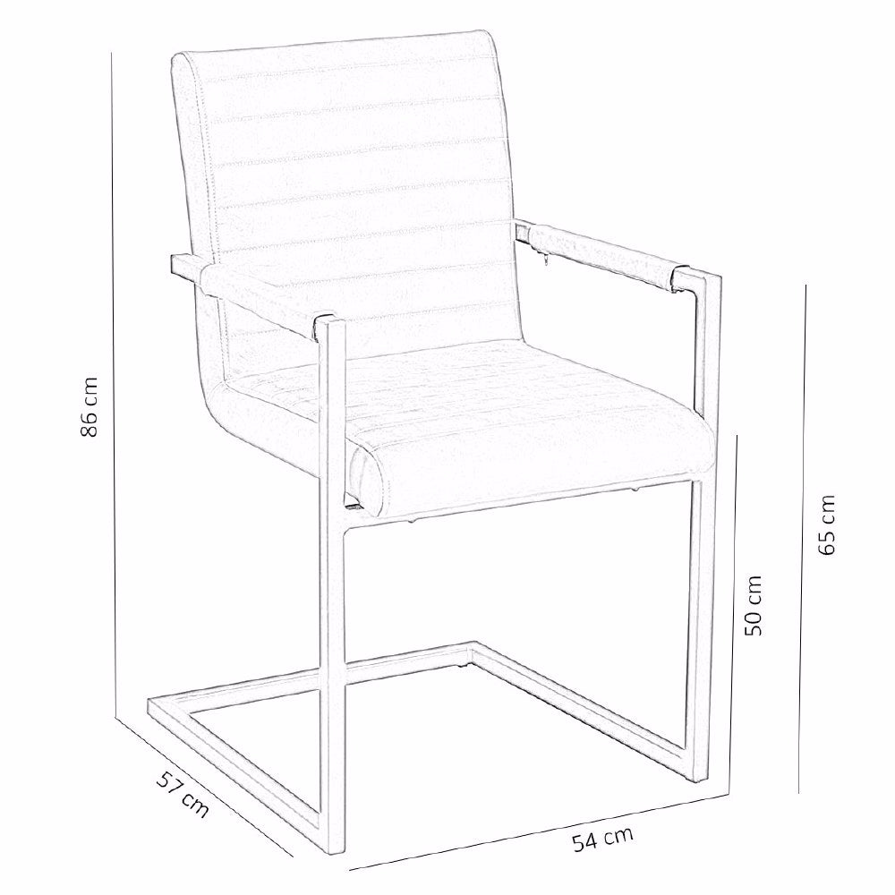 Dining Chair Kubis FavoFurn Taupe LxBxH 71x59x58 Artificial leather Nnb