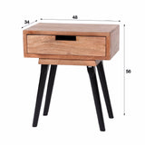 Bedside Table Matthew HomeHaven Brown LxBxH 54x39x29 Mango wood Nnb