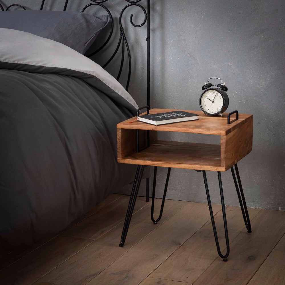 Bedside Table Abner HomeHaven Brown LxBxH 45x39x17 Acacia wood Nnb