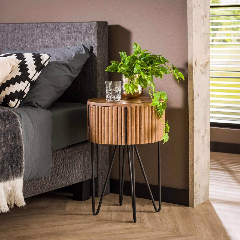 Bedside Table Barton HomeHaven Brown LxBxH 45x45x30 Mango wood Nnb