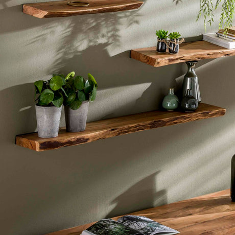 Wall Shelf Elio HomeHaven Brown LxBxH 128x28x8 Acacia wood Nnb