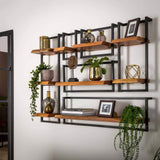 Wall Shelf Elio HomeHaven Brown LxBxH 41x33x12 Acacia wood Nnb