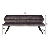 Dining Bench Baxter HomeHaven Anthracite LxBxH 196x81x58 Fabric Nnb