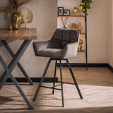 Bar Stool Baxter HomeHaven Anthracite LxBxH 72x65x8 Fabric Nnb