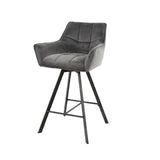 Bar Stool Baxter HomeHaven Anthracite LxBxH 72x65x8 Fabric Nnb