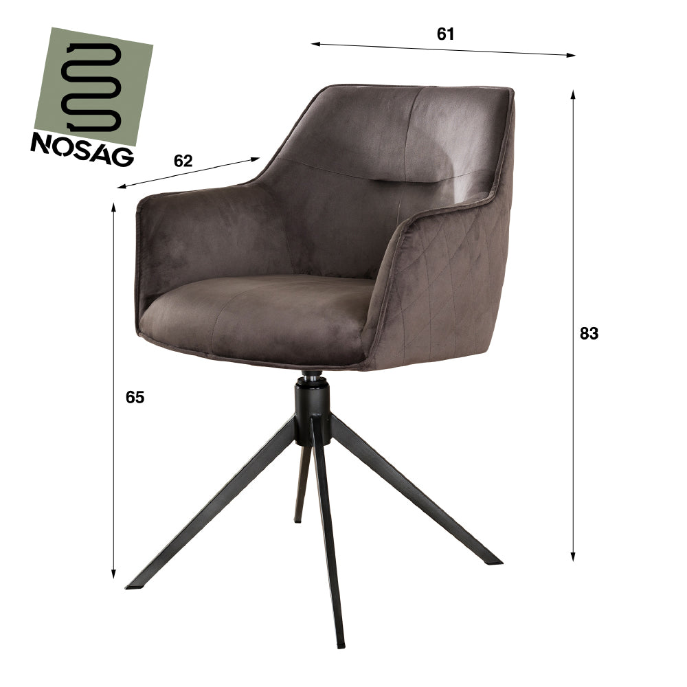 Dining Chair Hector HomeHaven Anthracite LxBxH 63x63x62 Fabric Nnb