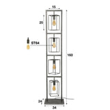 Floor lamp Flint HomeHaven Grey LxBxH 166x39x29 Metal Nnb