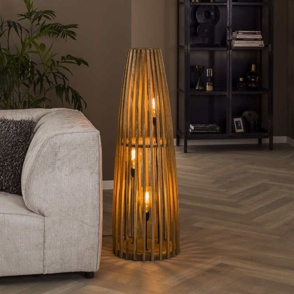 Floor lamp Houston HomeHaven Brown LxBxH 128x45x45 Mango wood Nnb