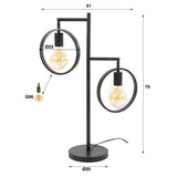 Table light Lyric HomeHaven Grey, Black LxBxH 61x40x12 Metal Nnb