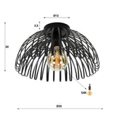 Ceiling Light Briggs HomeHaven Black LxBxH 39x39x25 Metal Nnb