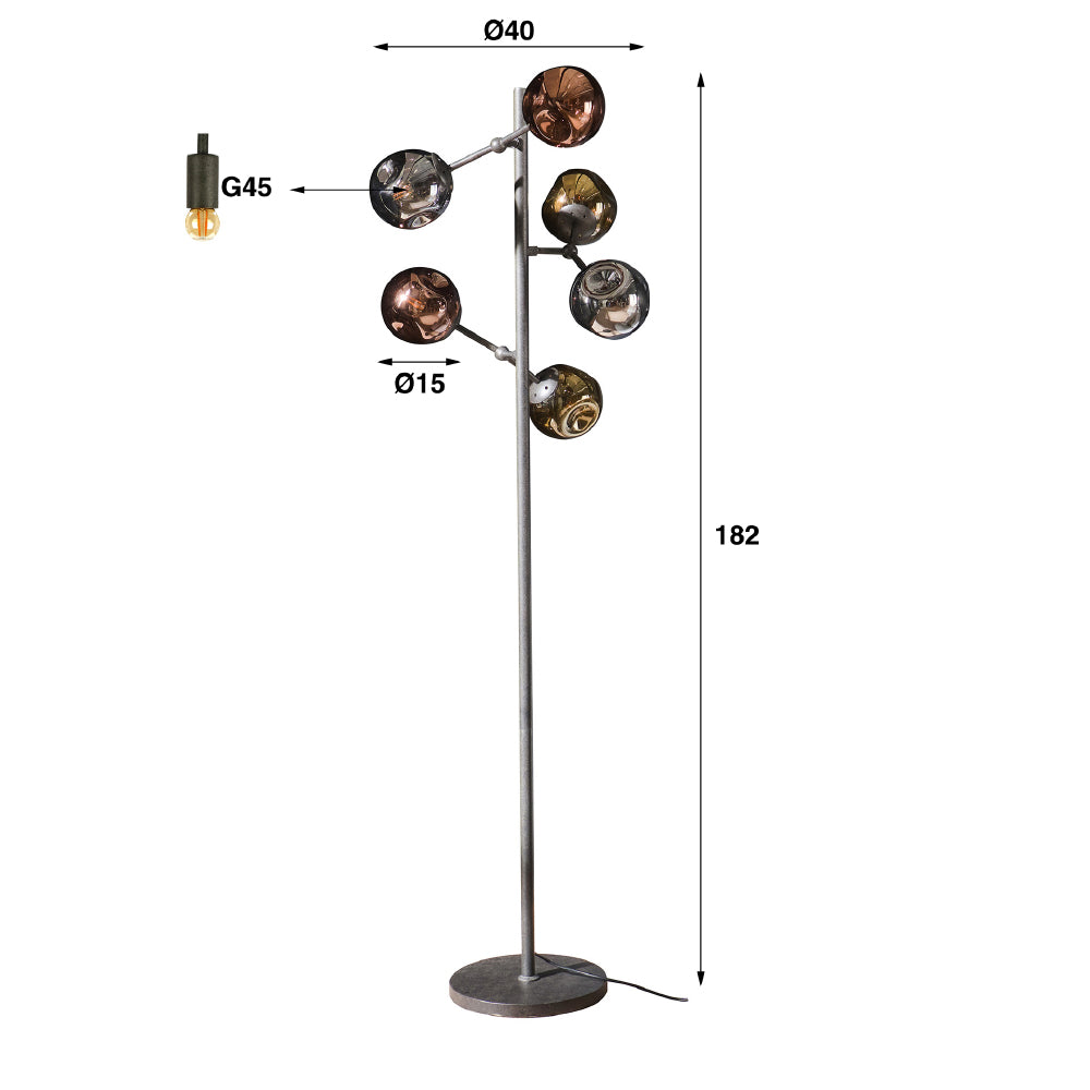 Floor lamp Kelby HomeHaven Black LxBxH 83x48x36 Metal Nnb