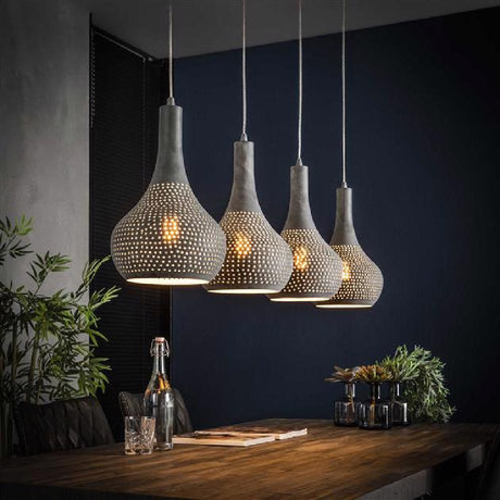 Pendant Light Kory HomeHaven Grey LxBxH 123x45x28 Metal Nnb